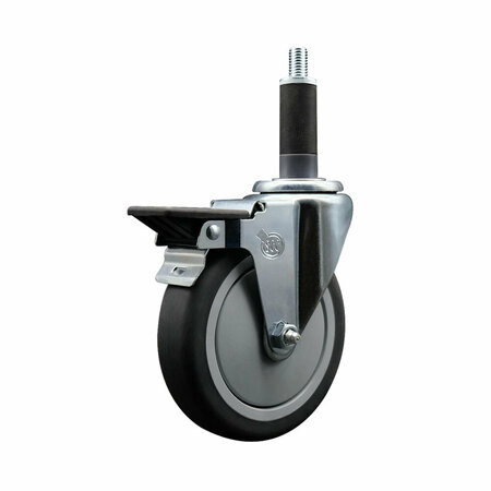 SERVICE CASTER 5'' Thermoplastic Rubber Swivel 1'' Expanding Stem Caster with Brake SCC-EX20S514-TPRB-PLB-1